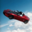 flying tesla roadster icon